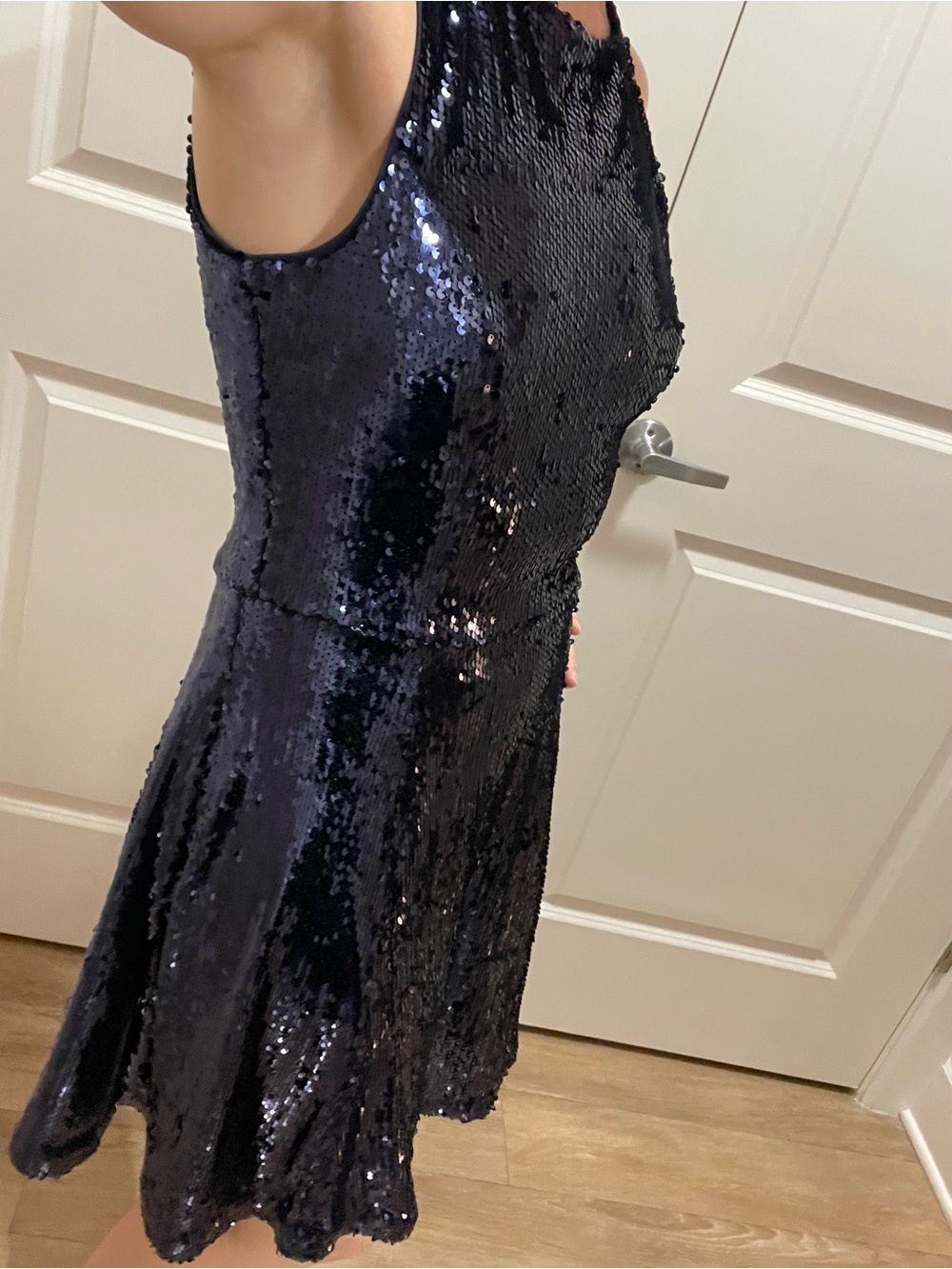 Lulu's Navy Sequin A-Line Mini Dress